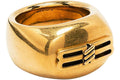 Balenciaga BB Icon Signet Ring Antique Gold