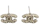 Chanel Gold Pearl & Crystal CC Logo Earrings A64766 Gold/Pearly White/Crystal