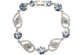 Givenchy Silver Sapphire Crystal Pave Pear Flex Line Bracelet Silver